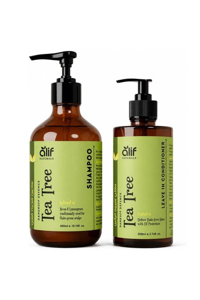 ALIF NATURALS Tea Tree Shampoo and Leave-In Conditioner Set For Dandruff Cont...