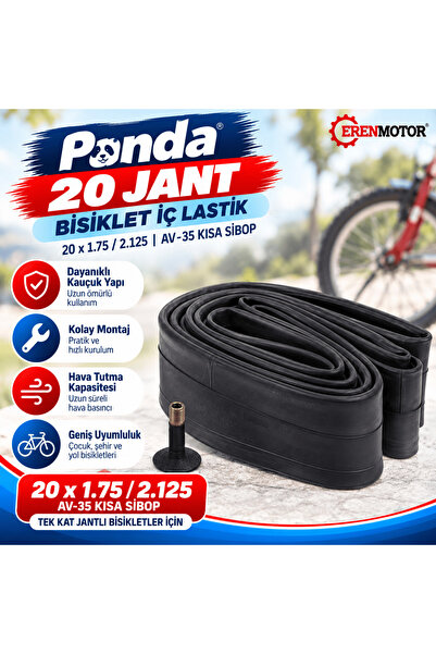 Panda 20 Jant Bisiklet Iç Lastik 20 X 1.75 / 2.125 Av-35 - Kısa Sibop