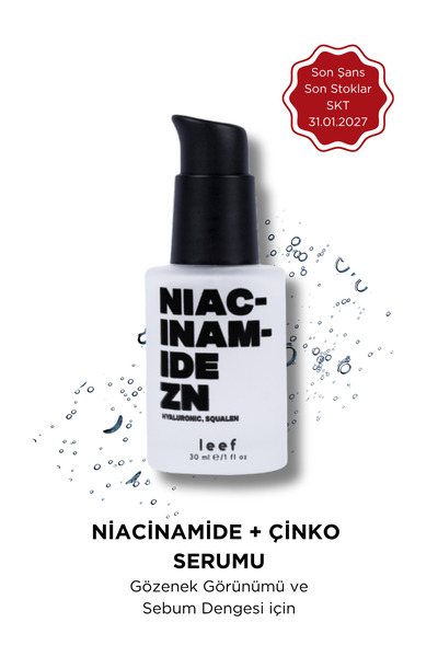 Niacinamide Çinko Gözenek Serumu Yağlı Cilt Akne Leke Görünümünü Azaltan Su Bazlı Serum