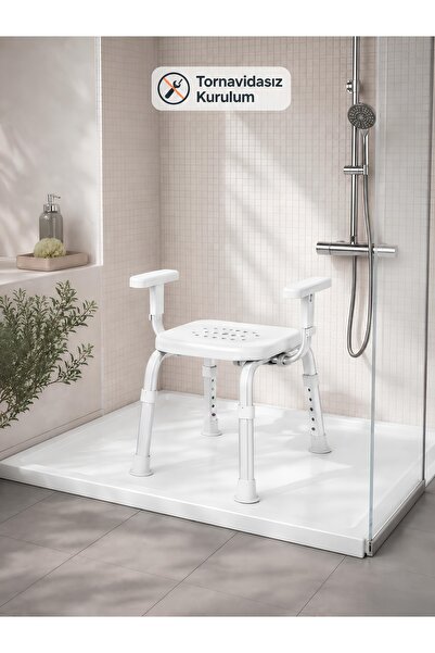 Nese Ev Kol Destekli Yaşlı ve Engelli Banyo Sandalyesi (130 KG Kapasite)
