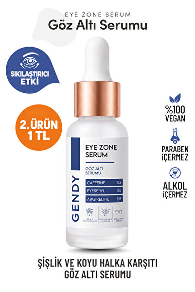 GENDY Morluk, Şişlik ve Koyu Halka Karşıtı Göz Altı Serumu - Caffeine %3, Eye...