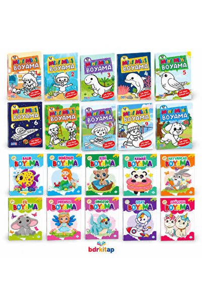 Yuva Yayınları Boyama Kitabı 20 Kitap Set ( 20 Kitap Toplam 320 Sayfa )