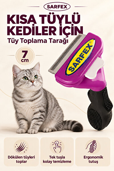 SARFEX Kısa Tüylü Kediler içinShort Hair L Kedi Köpek Tüy Bakım