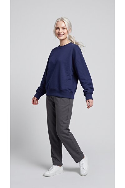 OVERSİZE 3 İPLİK BASIC SWEAT LACİVERT RENK