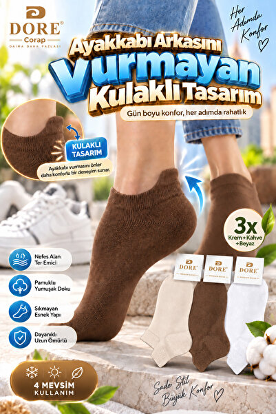 Dore Orijinal Unisex 3 Çift Kulaklı Konfor Modeli Premium Pamuklu Ter Emici &...