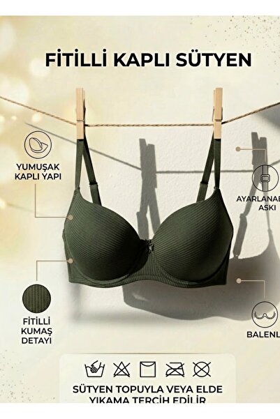 Ebru Underwire Non-Support Micro Corded Fabric Bra
