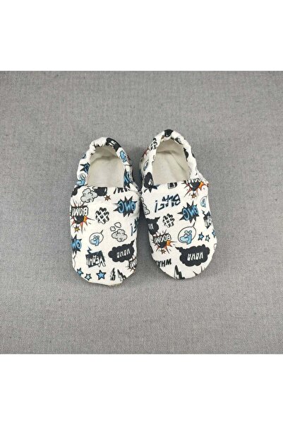 LOOVE BEBE Bebek patik ev kreş ayakkabısı lastikli ergonomik tasarım — Beyaz