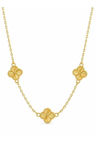 Topaloğlu 8 Ayar Altın Modern Üçlü Yonca Kolye 4.25 gr