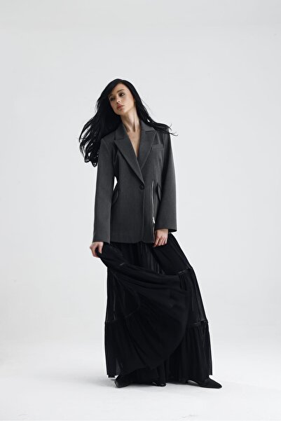 GACA COLLECTION Isola Long Tulle Transparent Skirt