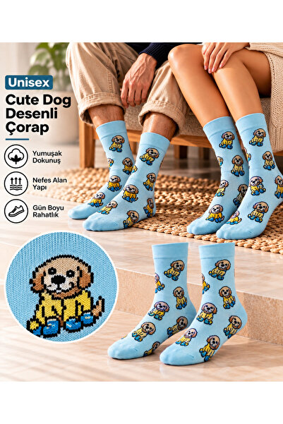 GOST LİRİA Cute Dog Socks – Desenli Unisex Soket Çorap