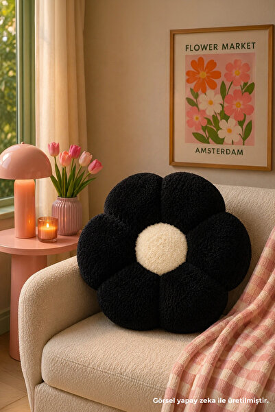 Pabtex Daisy-Shaped Plush Decorative Pillow - Modern Daisy Throw Pillow