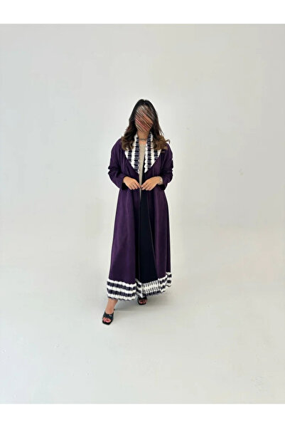 Tori Chamawah Abaya with Striped Fur