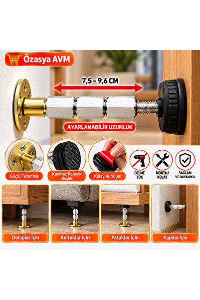 Özasya AVM 3 Vidalı Mobilya Sabitleme Aparatı – Yatak Baza Başlık Duvar Sabit...