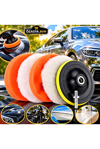 Özasya AVM 6 Parça Oto Pasta Cila Fırça Seti 12.5 Cm Büyük Boy Disk Aparatlı ...