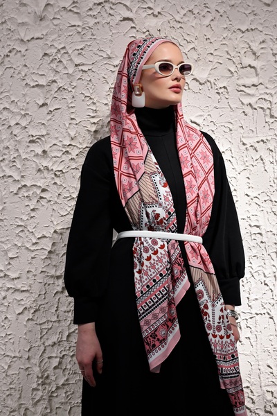 Mimelif Mihra Patterned Silky Shawl |   70X200 cm