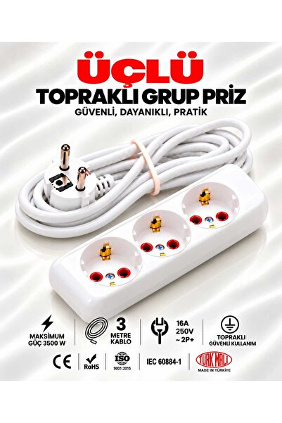 GRUP PRİZ,UZATMA,ÜÇLÜ UZATMA,ÜÇLÜ FİŞ