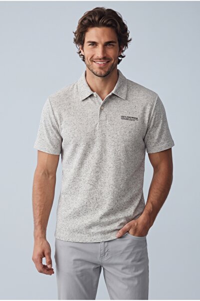 Jack & Jones 12286349 Μπλουζάκι POLO με γιακά, Γάλα Αμυγδάλου