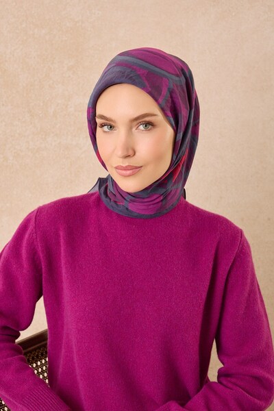 Silk Home وشاح فيلورا بتصميم تجريدي باللون الأزرق الداكن