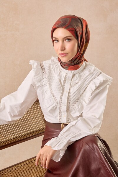 Silk Home Velora Eşarp Abstract Bordo