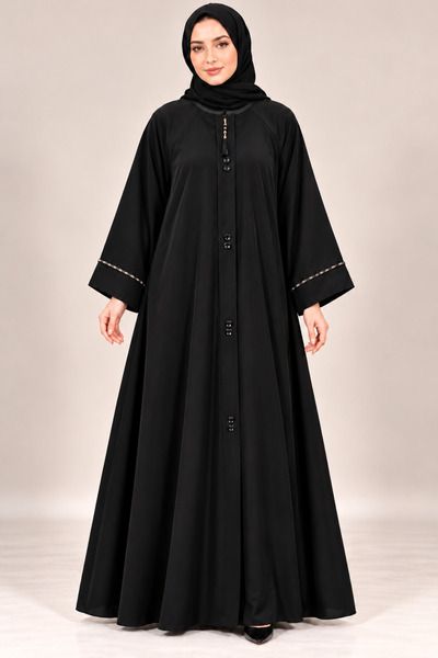 Jannat Abaya Modern Design Abaya with Stylish Patterns - Black