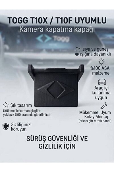 ESWorx T10X / T10F Kamera Asistan Gizlilik Kapağı - Isıya ve Güneşe Dayanıklı...
