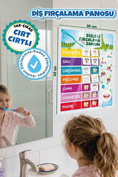 Çocuklar İçin Cırt Cırtlı Diş Fırçalama Alışkanlığı Panosu, Çocuklar İçin Diş Fırçalama Eğitim Çizelgesi, Diş Fırçalama Alışkanlığı