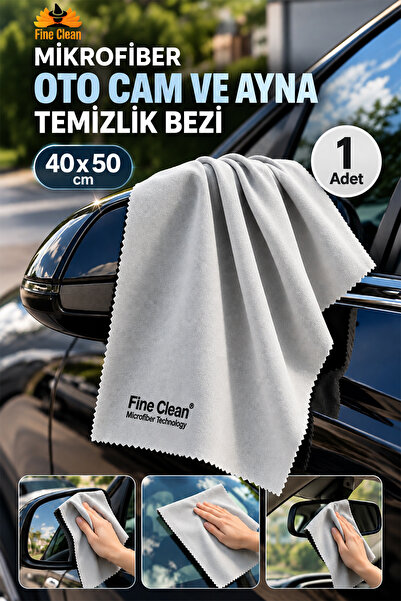 Gri Mikrofiber Oto Cam Ve Ayna Temizlik Bezi 40*50 Mikrofiber Sihilir Bez 1 Adet