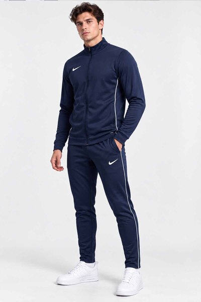 Nike Erkek Lacivert Dri-FIT Günlük-Antrenman Eşofman Takımı - Slim Fit