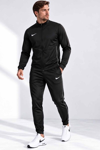 Nike Erkek Siyah Dri-FIT Günlük-Antrenman Eşofman Takımı - Slim Fit