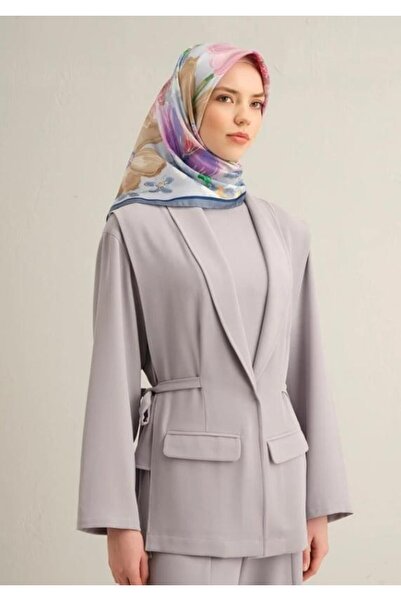 Armine Silk Scarf 2025 Summer - 9318-83 Gray Cream Sura