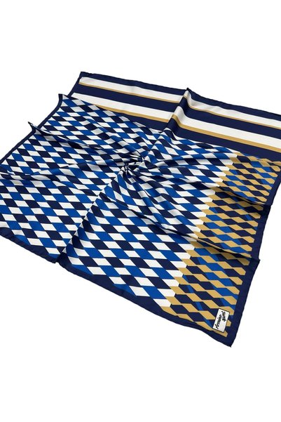 Armine Sport Scarf - 8031-05 Navy Blue White