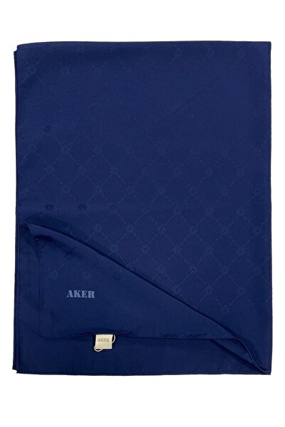 Aker Monogram Shawl - Navy Blue 921