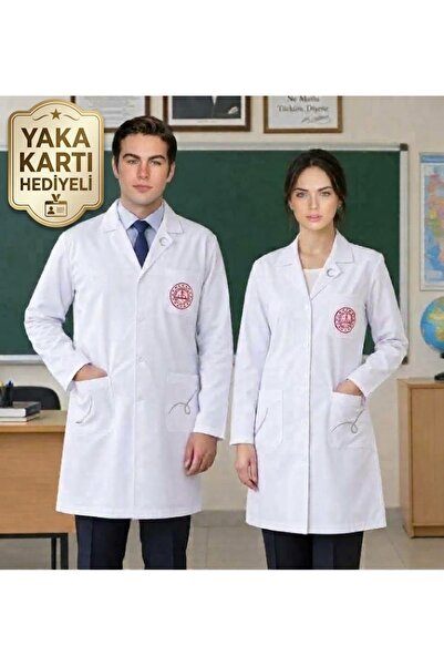 MARTEN UZUN KOL BEYAZ UNİSEX ÖNLÜK APAŞ YAKA MİLLİ EĞİTİM LOGOLU (MEB) ÖĞRETM...