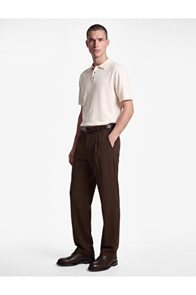 Koton Regular Fit Pocketed Viscose Blended Pleated Fabric Trousers