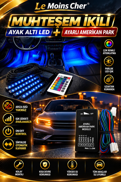 Muhteşem Ikili Ayak Altı Led + Ayarlı Amerikan Park Modülü Arıza Işığı Yakmaz