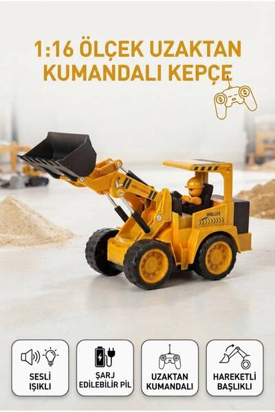 Tıfıl Toys Şarjlı Kumandalı Çocuk Eğitici Full Fonksiyon Oyuncak Araç İş Maki...