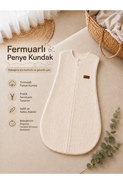 LİRONA Rapor Kumaş Fermuarlı Penye Bebek Kundak Uyku Tulumu – Yumuşak, Nefes ...