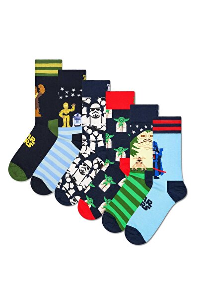 Happy Socks Herren Socken, 6er Pack - STAR WARS, Geschenkbox, Motivsocken