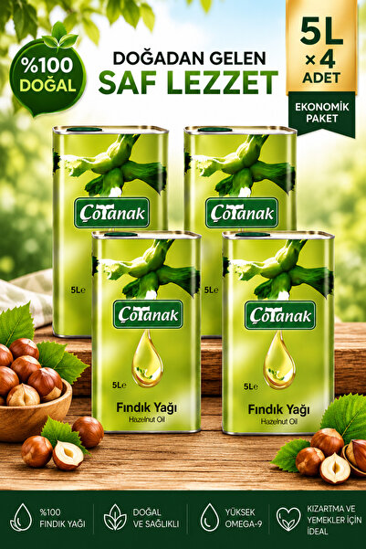Çotanak Fındık Yağı Teneke 5 lt x 4 Adet