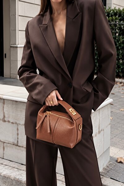Çantacımstore Women's Archel Leather Handbag Brown