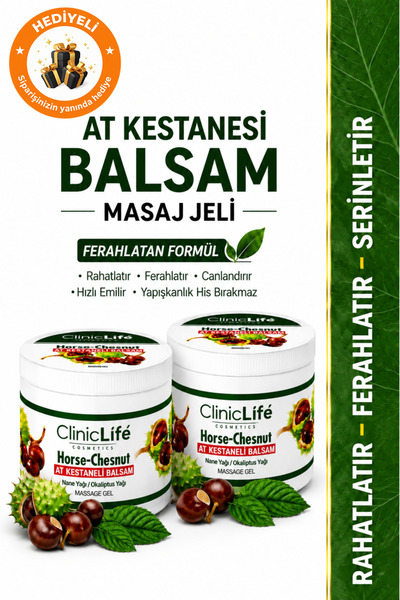 cliniclife At Kestanesi Masaj Jeli 500 ml 2'Li paket Ferahlatıcı Rahatlatıcı ...