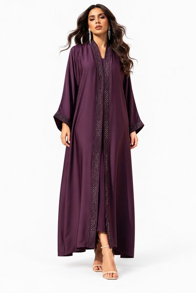 Azria Fashion Embellished Abaya with Hijab