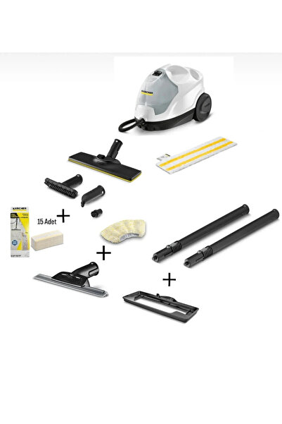 Sc 4 Easyfix Buharlı Temizlik Makinesi + Cam Temizleme Aparatı + 15 Mikrofiber  Bez + Halı Başlığı