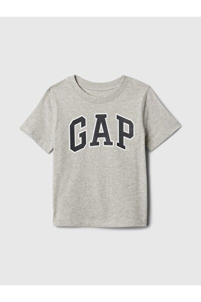 GAP Erkek Bebek Gri Logo Kısa Kollu T-Shirt