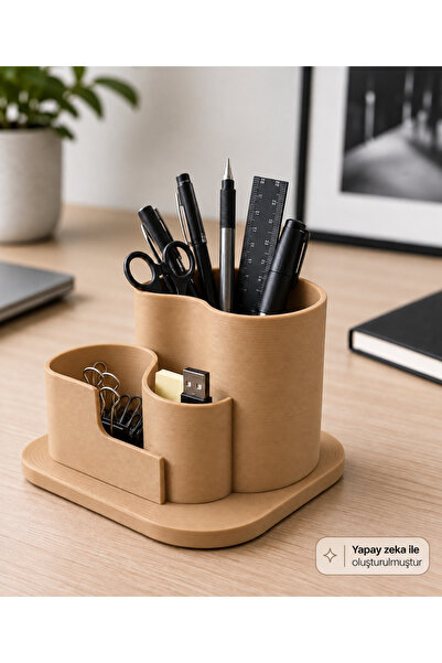 3D Baskı Çok Bölmeli Masaüstü Organizer Kalemlik