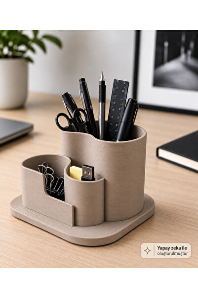3D Baskı Çok Bölmeli Masaüstü Organizer Kalemlik