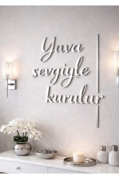 LAZORİAE Yuva Sevgiyle Kurulur – Premium Ahşap & Pleksi 3D Duvar Dekoru 70x50...