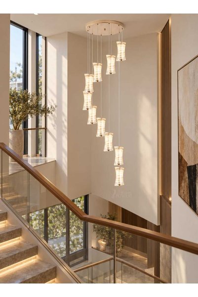 best power Modern LED Chandelier 6639-10 - 10 Lights, 3 Lighting Modes, 40W, ...