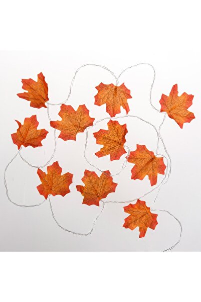 OEM Ghirlanda Decorativa de Toamana cu Frunze Portocalii & 10 Becuri LED - 2m