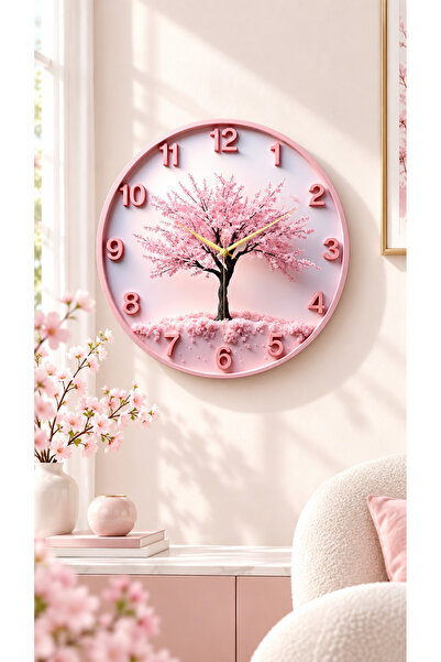 AA Shop Pembe Renkli Baskı Ağaç Doğa Desenli Sayılı Yılbaşı Hediyelik Ahşap S...